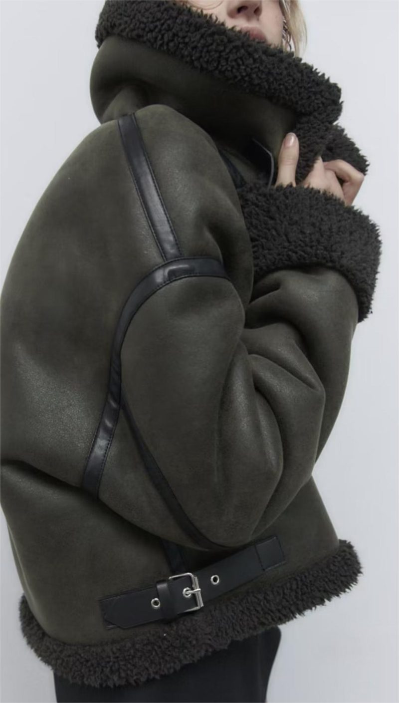 Warm Faux Shearling Jacket: Double-Sided Fleece Coat - Image 3
