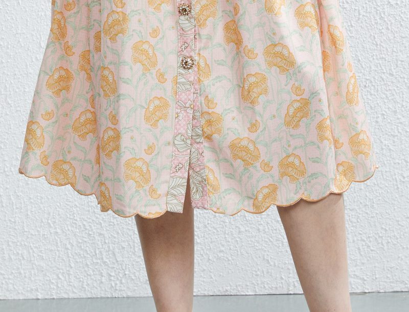 Summer Embroidered Lace Rhinestone Dress | Single Breasted - Image 8