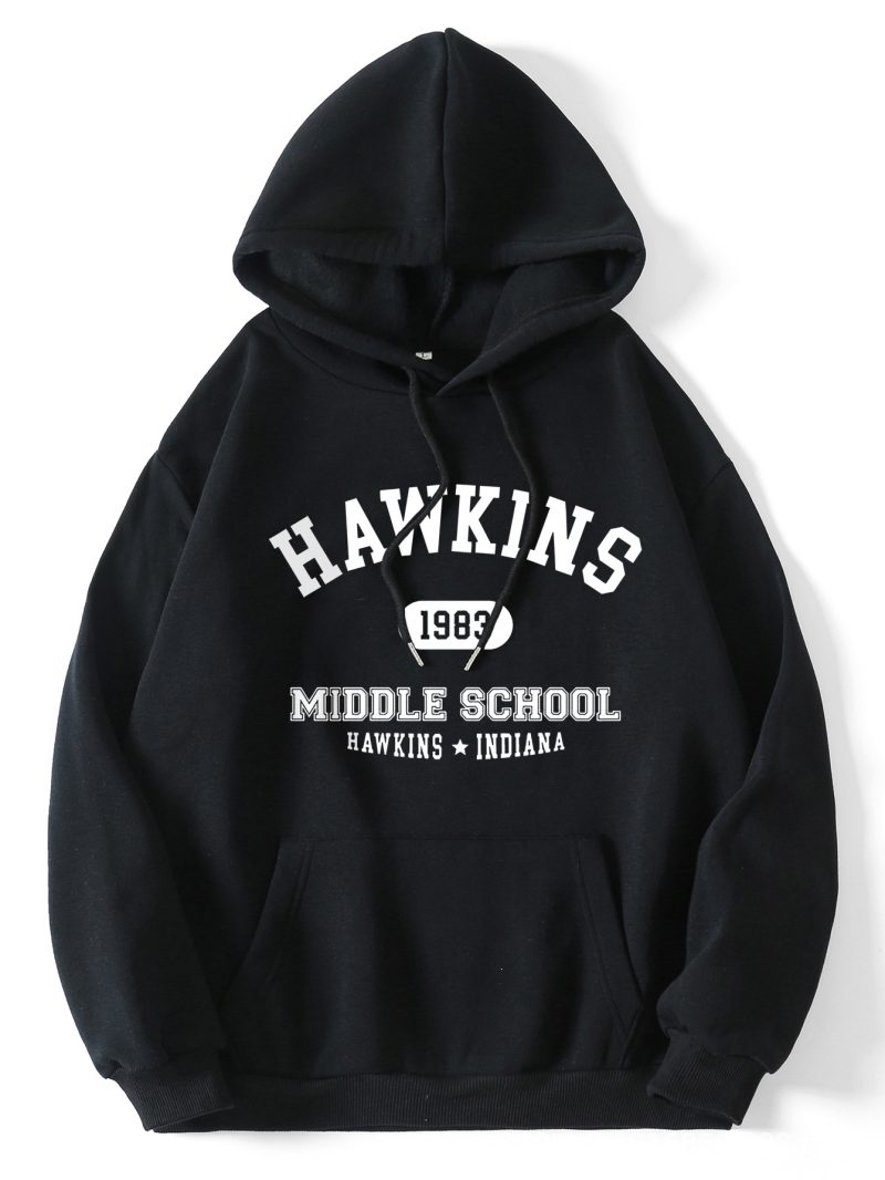 Hooded Fleece-Lined Graphic Pullover - Image 2