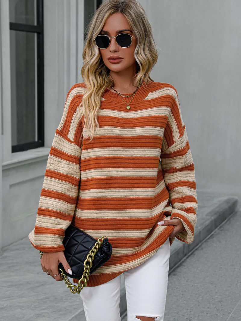 Striped Crew Neck Pullover | Autumn Winter Sweater - Image 5