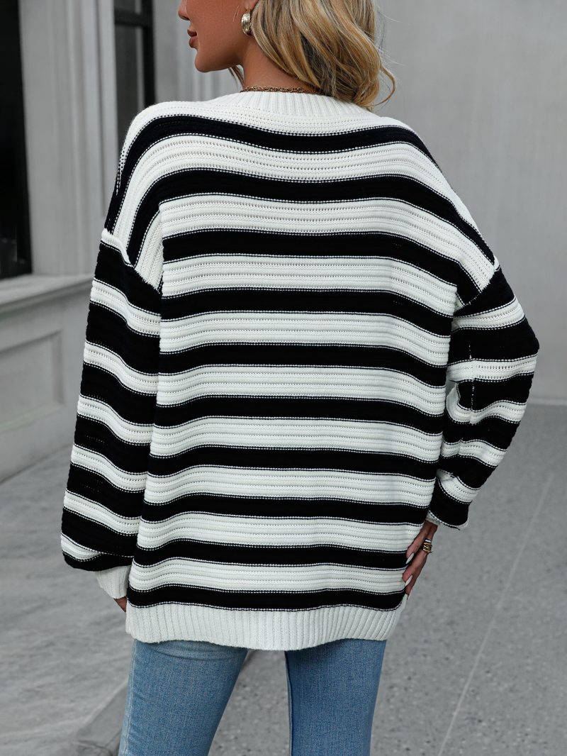 Striped Crew Neck Pullover | Autumn Winter Sweater - Image 6