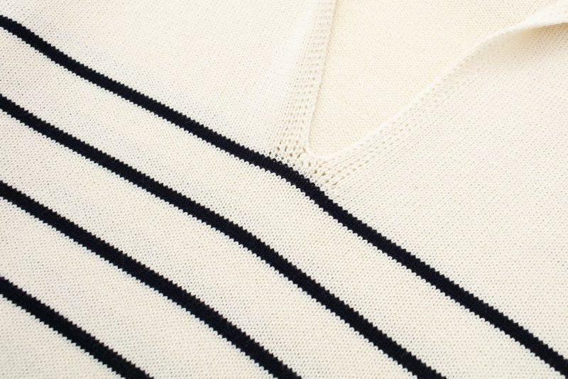 French Striped Long Sleeve Sweater - All-Match Elegance - Image 6