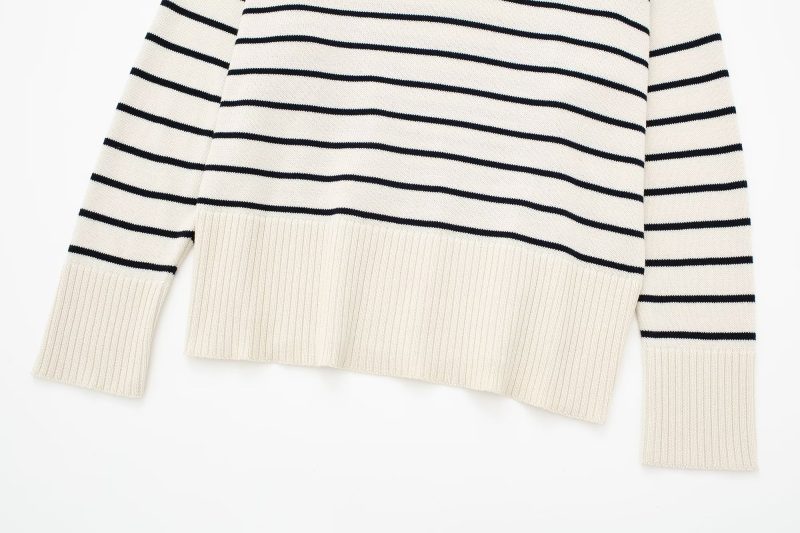French Striped Long Sleeve Sweater - All-Match Elegance - Image 7