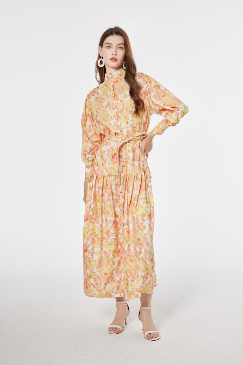 Vintage Printed Long Dress - Image 2