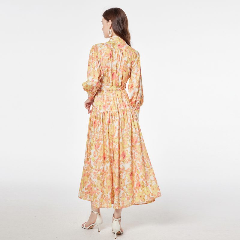 Vintage Printed Long Dress - Image 4