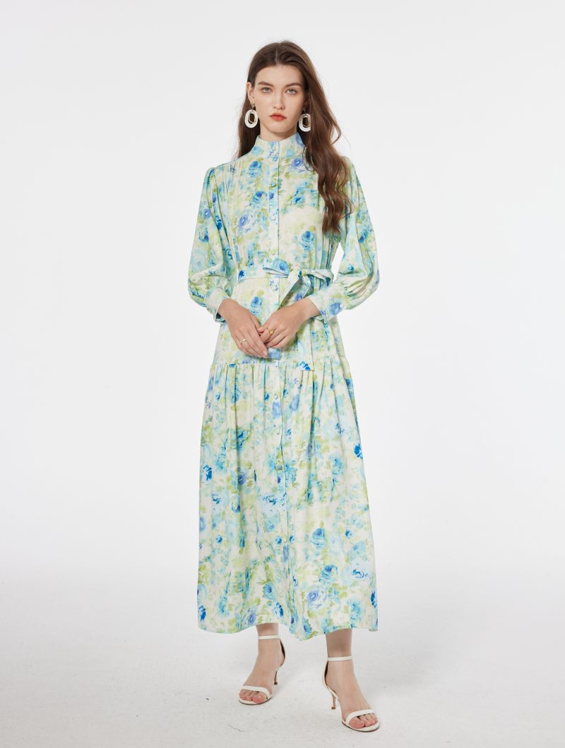 Vintage Printed Long Dress - Image 7