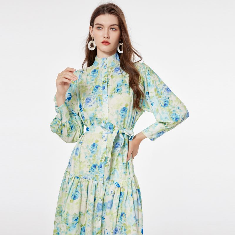 Vintage Printed Long Dress - Image 8