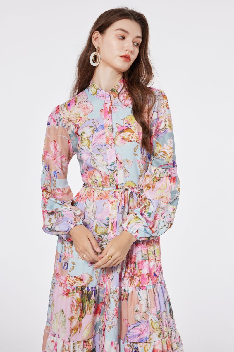 Printed Loose Vacation Dress - Image 2