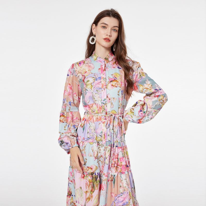 Printed Loose Vacation Dress - Image 3