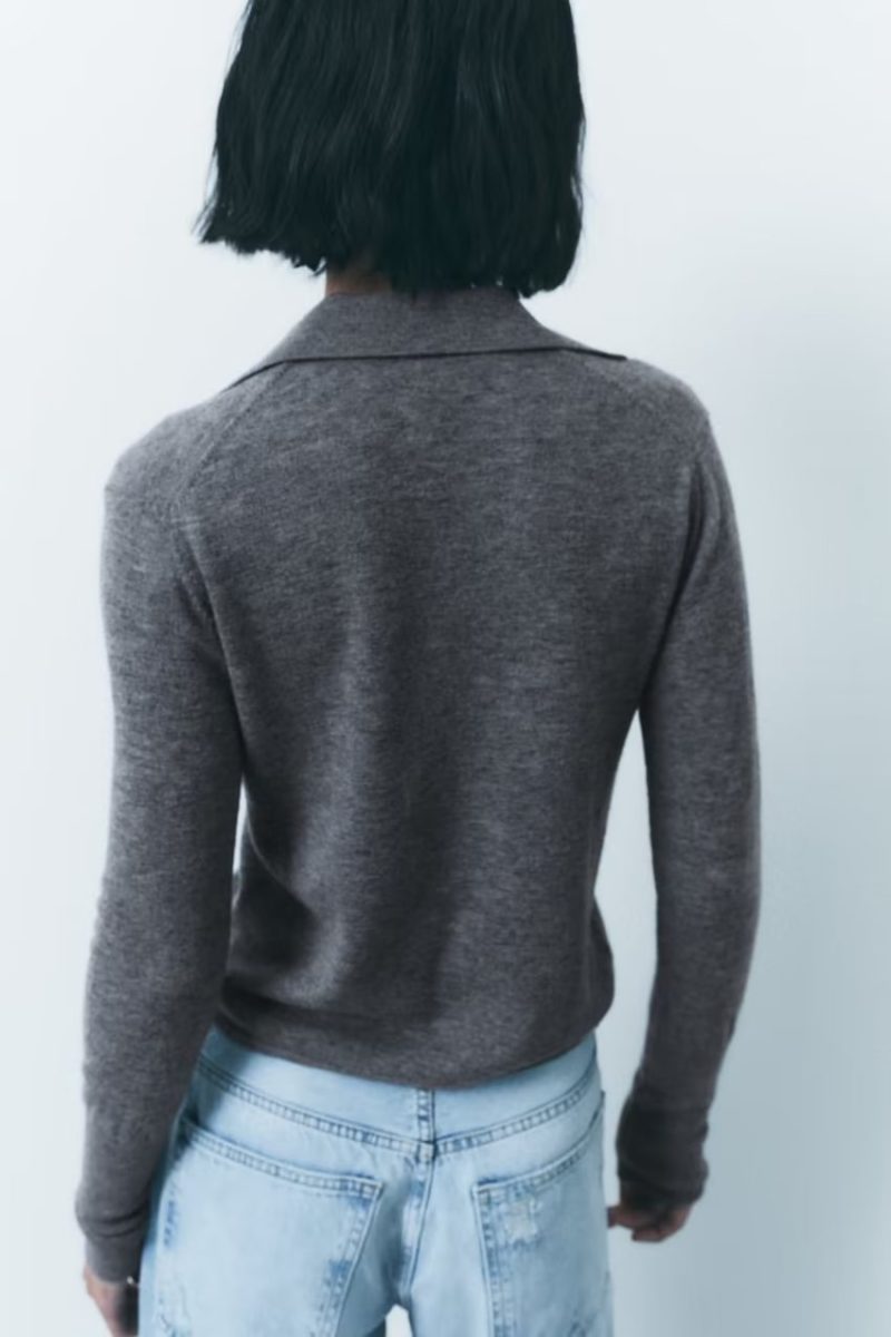 Slim Polo Knitwear - Office Casual Fall Sweater - Image 2