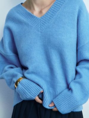 V-Neck Long Sleeve Sweater – Soft Autumn All-Match