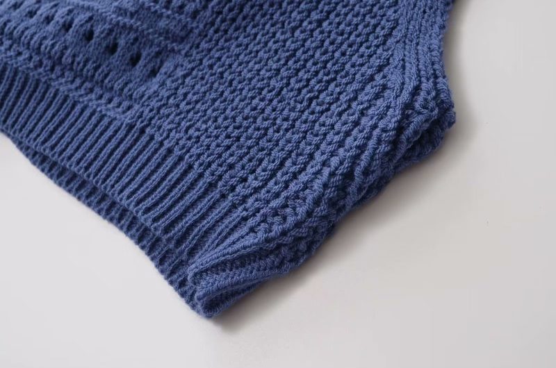 Fall Loose Hooded Ultra Short Hollow Out Sweater - Image 4