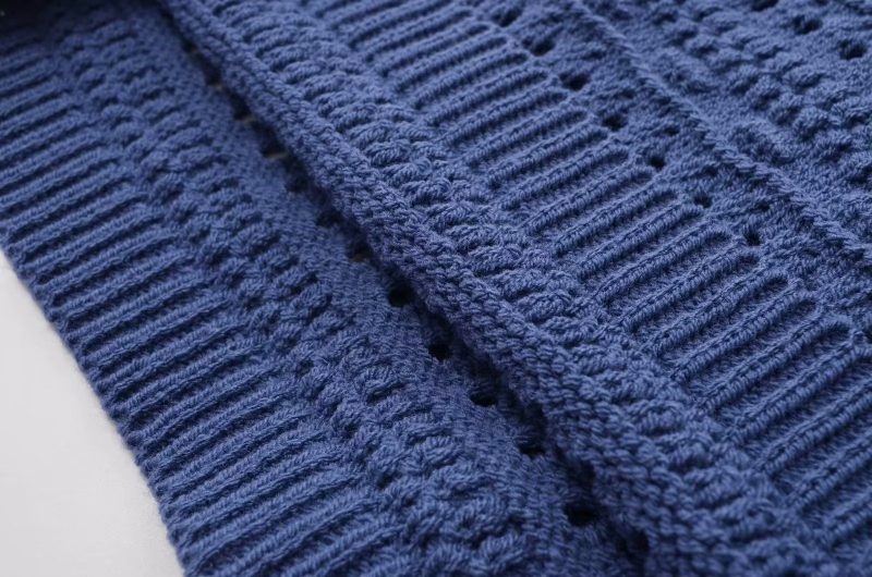 Fall Loose Hooded Ultra Short Hollow Out Sweater - Image 5