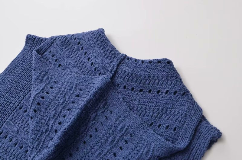 Fall Loose Hooded Ultra Short Hollow Out Sweater - Image 7