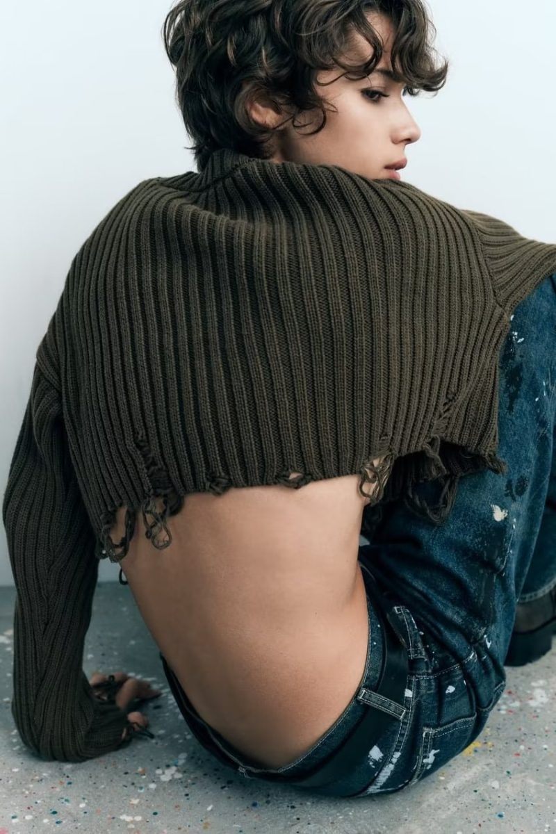 Street Chic Short Knitwear - Fall Holes Design - Image 2