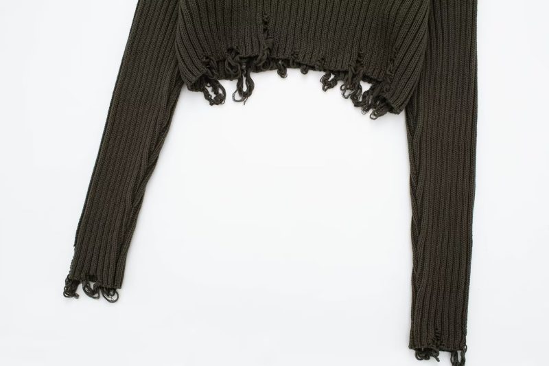 Street Chic Short Knitwear - Fall Holes Design - Image 6