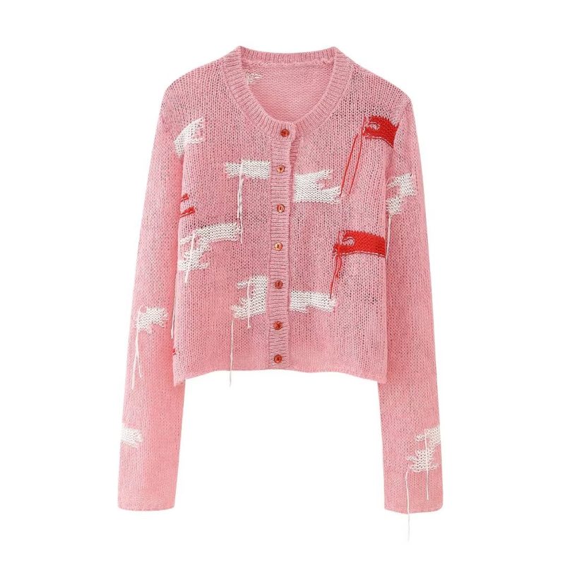 French Jacquard Knit Coat - Image 4
