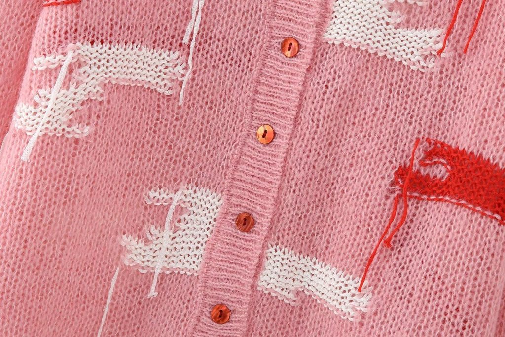 French Jacquard Knit Coat - Image 7