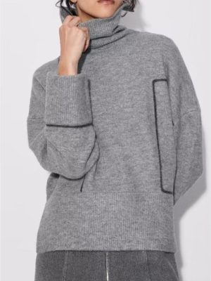 French Trim Long Sleeve Knit