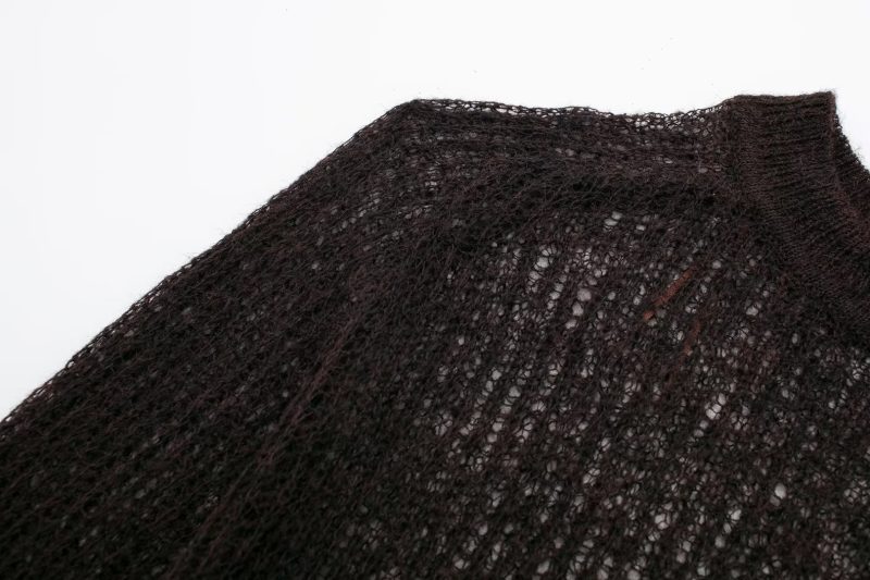 Cutout Knitted Pullover - Comfortable Women's Top - Image 3