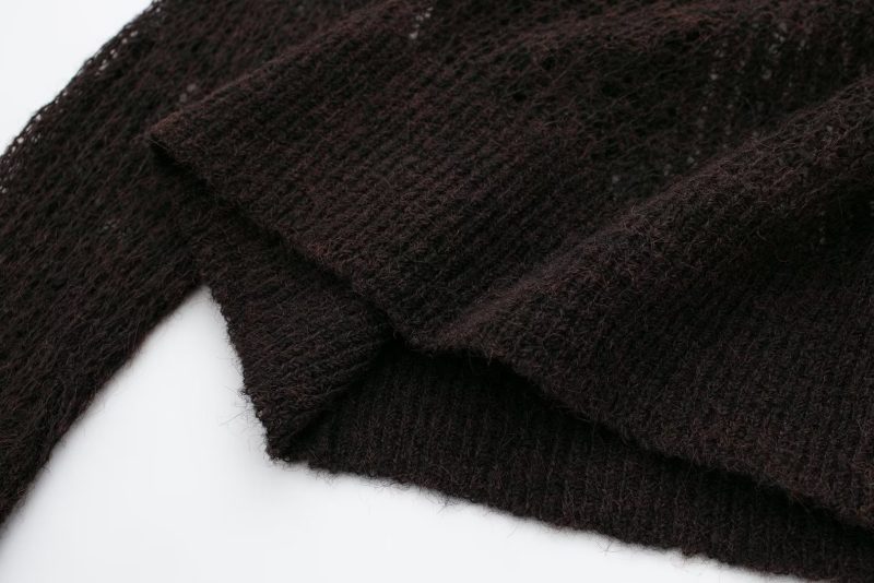 Cutout Knitted Pullover - Comfortable Women's Top - Image 6