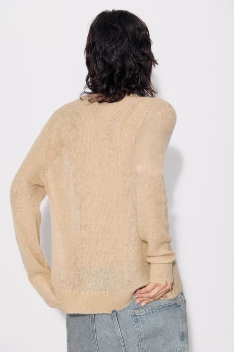 Alpaca Wool V-Neck Sweater - Fall Women's Fashion - Image 2