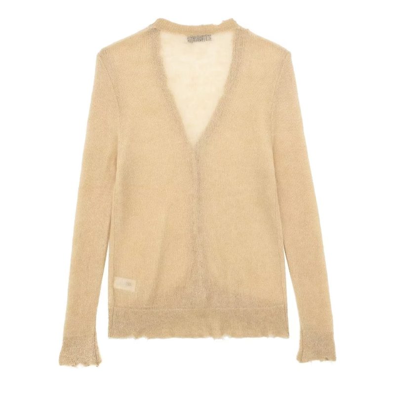 Alpaca Wool V-Neck Sweater - Fall Women's Fashion - Image 4