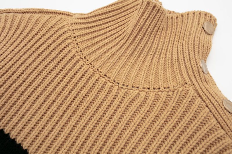 One-Shoulder Striped Sweater - Winter High Collar - Image 7