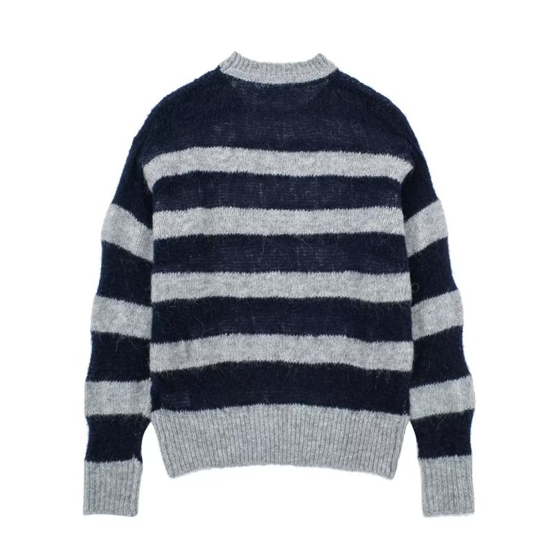 French Striped Sweater - Autumn All-Match Elegance - Image 3