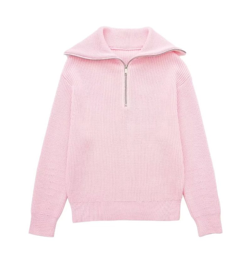 French Casual Wool Sweater - All-Match Open Collar - Image 2
