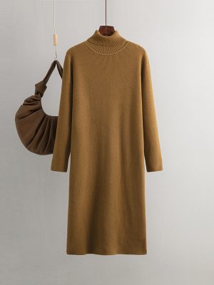 Loose Turtleneck Sweater Dress