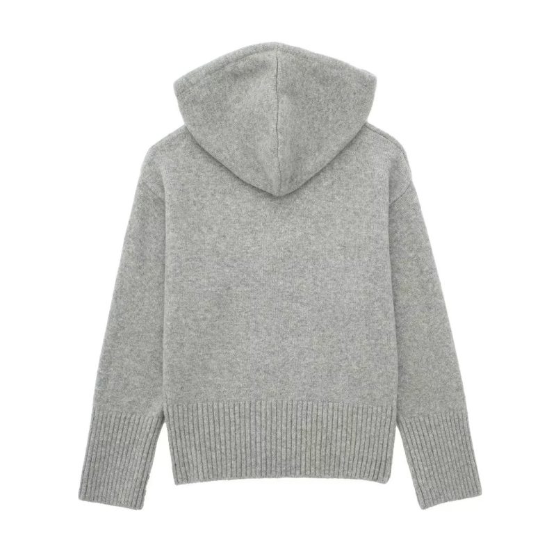 Alpaca Hoodie Blended Yarn Sweater - Image 4