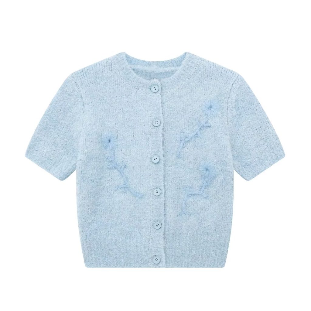 French Embroidery Short Knit Coat - Women's Fashion - Image 2