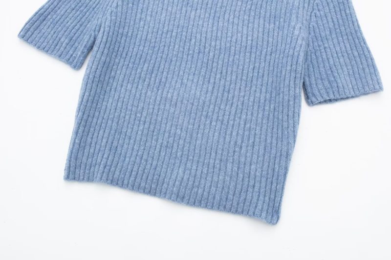 Turtleneck Short Sleeve Sweater - Autumn Slim Fit - Image 6