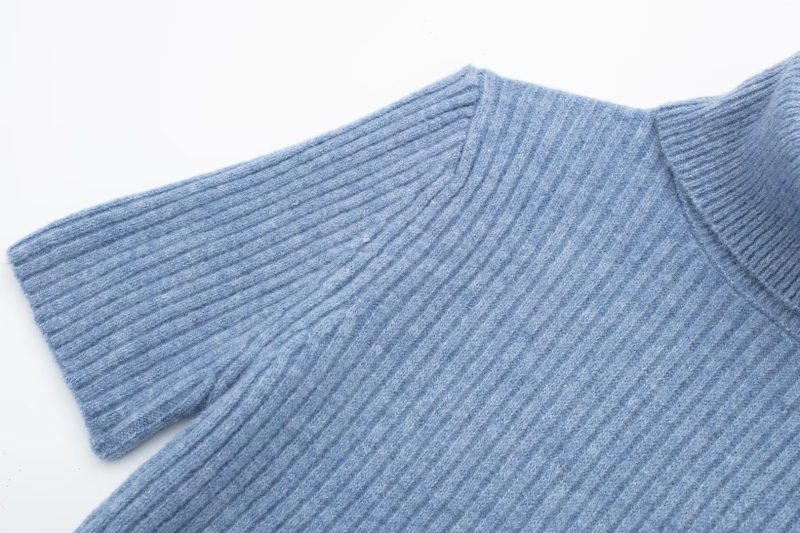 Turtleneck Short Sleeve Sweater - Autumn Slim Fit - Image 7