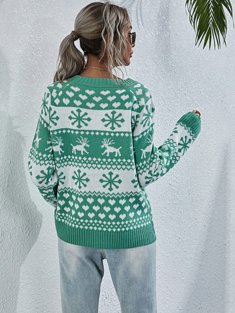 Christmas Elk Knitted Sweater | Winter Round Neck - Image 5