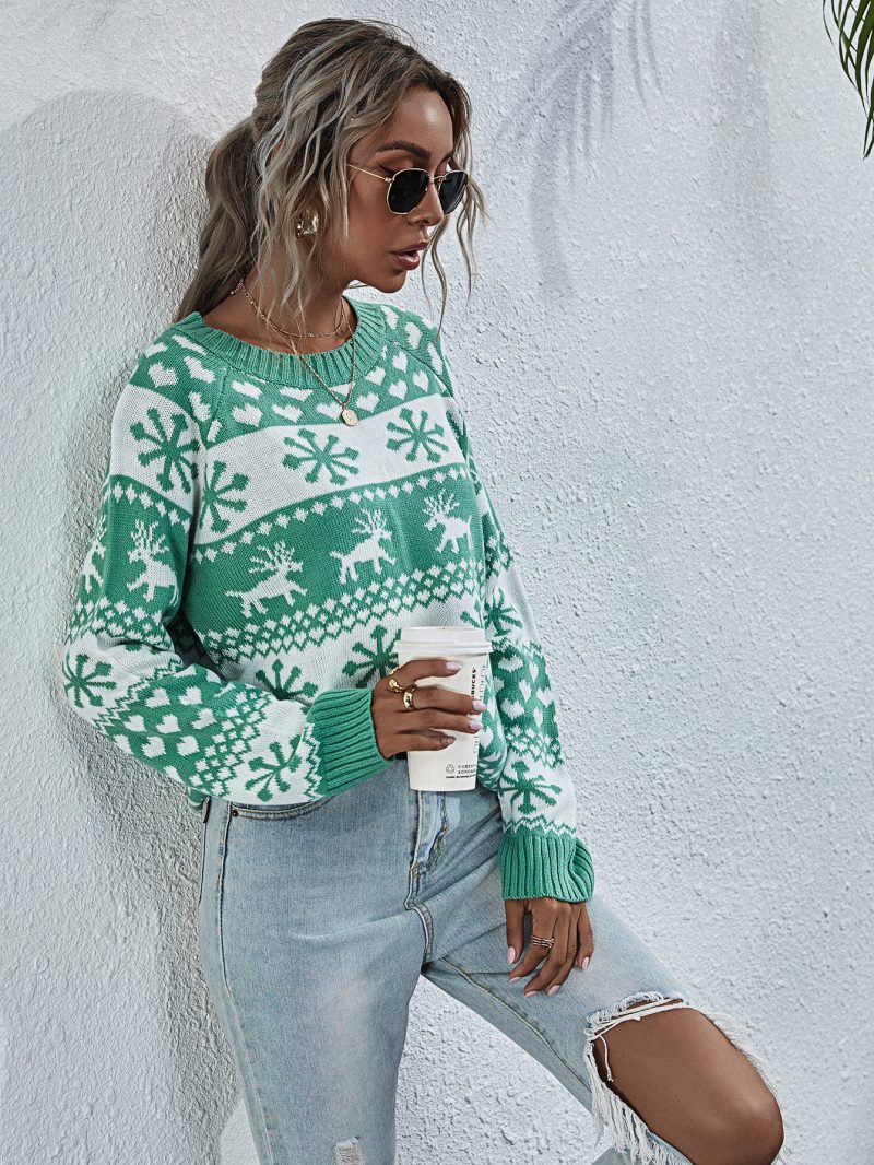 Christmas Elk Knitted Sweater | Winter Round Neck - Image 7