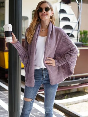 Batwing Sleeve Knitted Cardigan