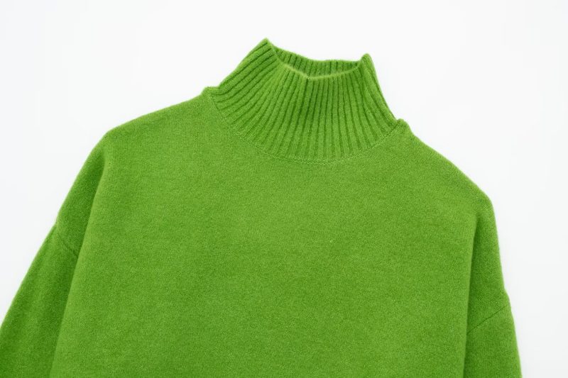 French Stand Collar Knit Pullover - Women's Sweater - Image 6