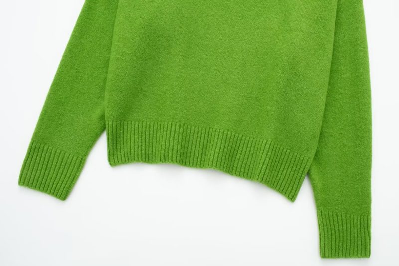 French Stand Collar Knit Pullover - Women's Sweater - Image 7