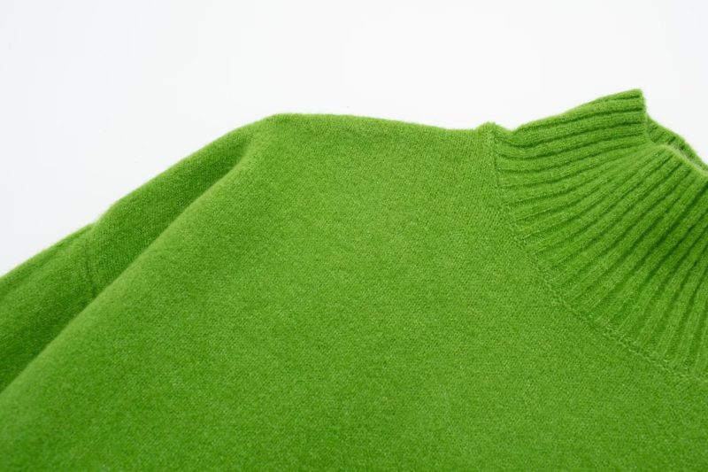 French Stand Collar Knit Pullover - Women's Sweater - Image 8