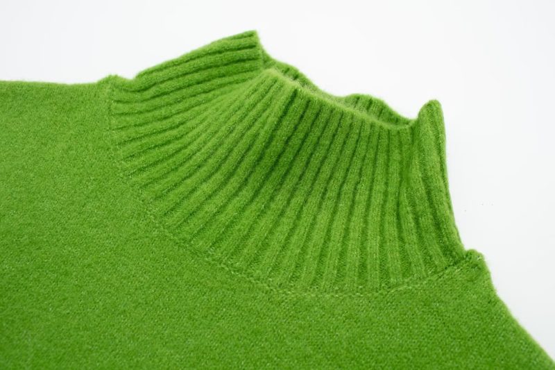 French Stand Collar Knit Pullover - Women's Sweater - Image 9