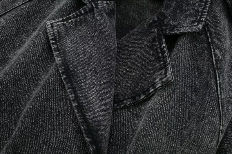 Retro Motorcycle Denim Trench - Autumn Chic - Image 7