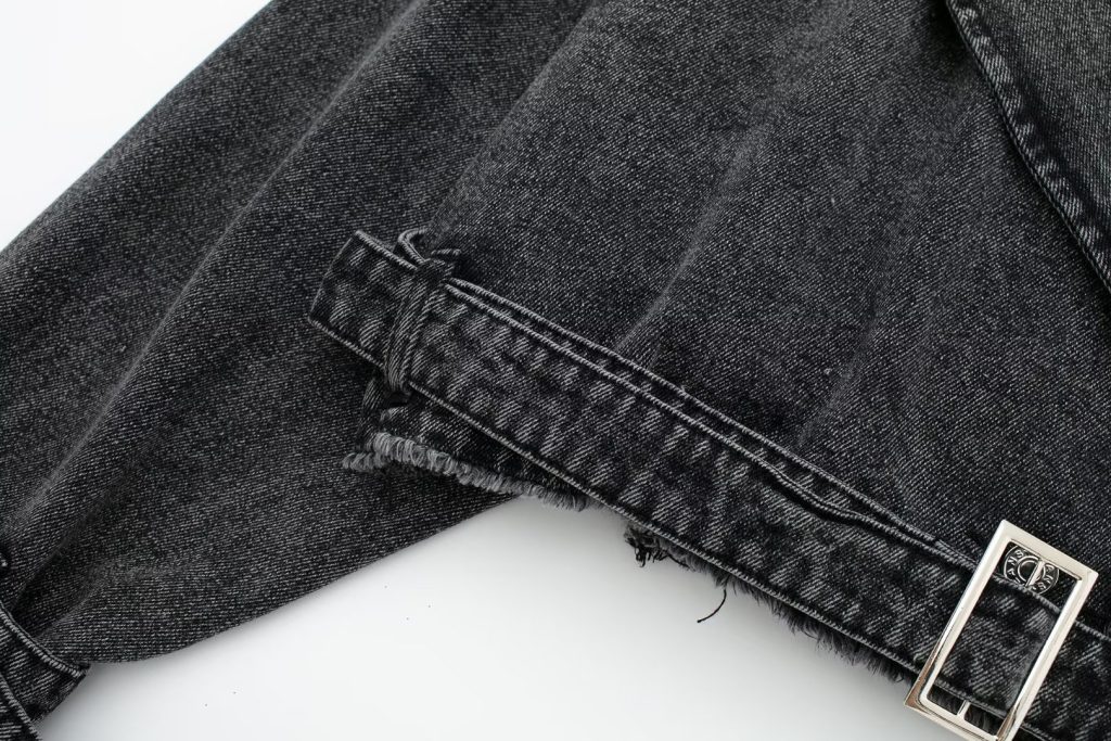 Retro Motorcycle Denim Trench - Autumn Chic - Image 8