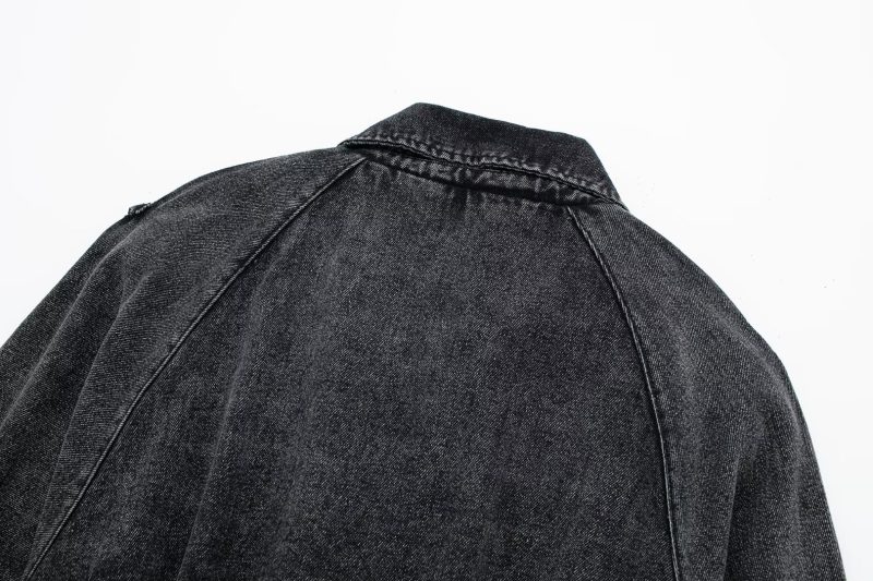 Retro Motorcycle Denim Trench - Autumn Chic - Image 11