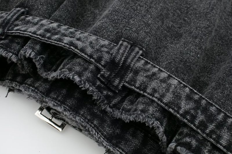 Retro Motorcycle Denim Trench - Autumn Chic - Image 12