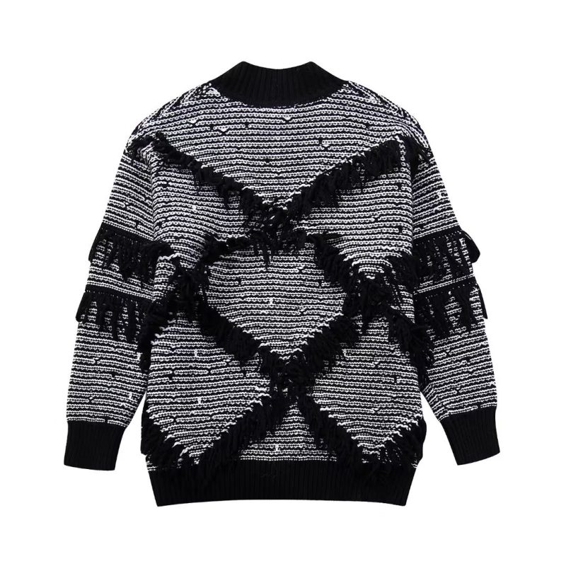 Idle Decor Tassel Jacquard Cardigan - Image 5