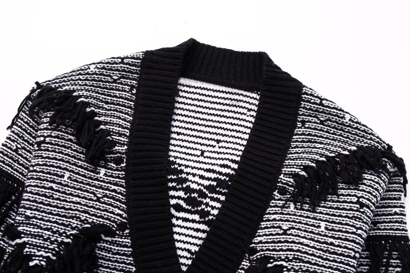 Idle Decor Tassel Jacquard Cardigan - Image 6