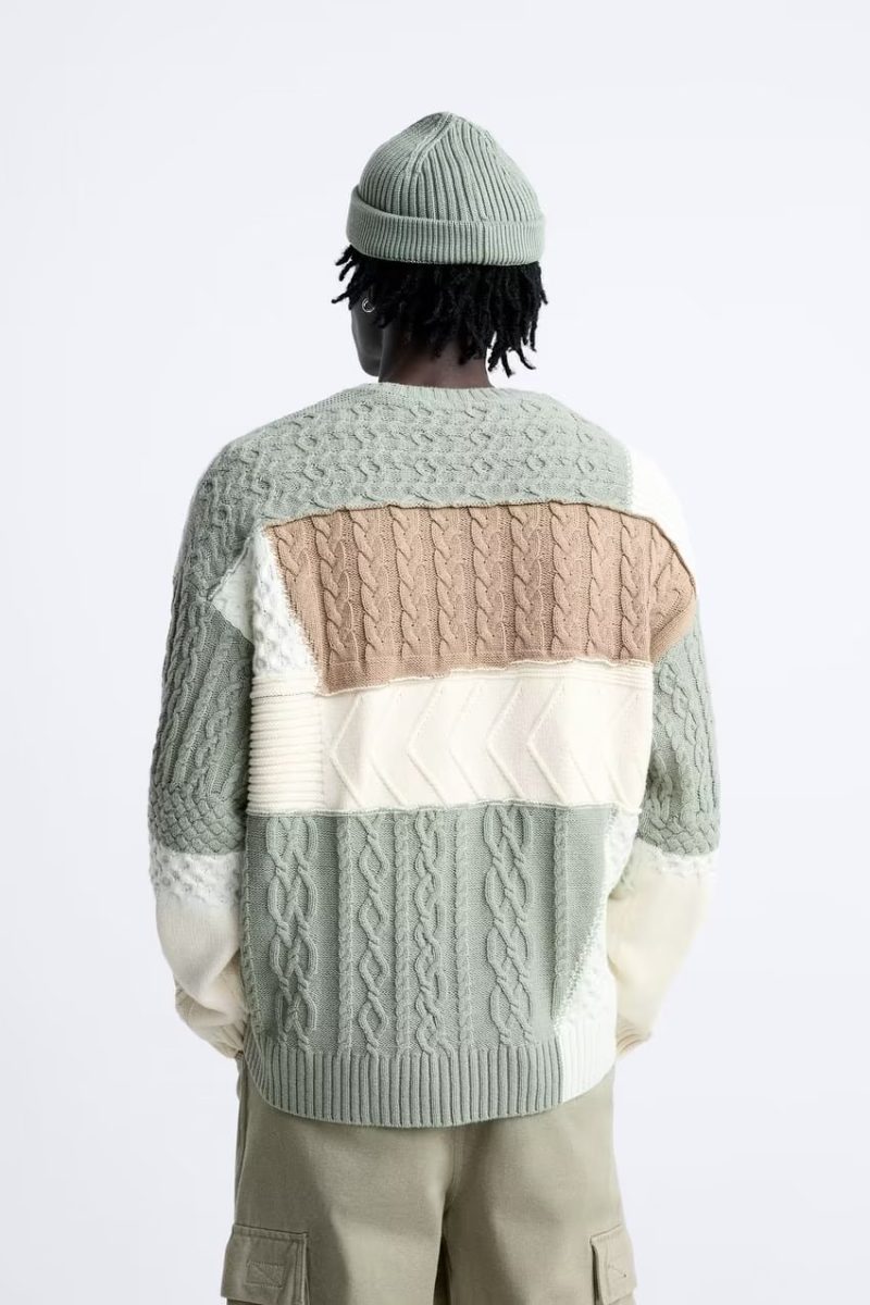 Asymmetric Color Matching Lazy Sweater - Fresh & Loose - Image 2