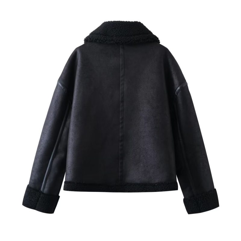 Winter Windproof Faux Shearling Jacket - Image 2